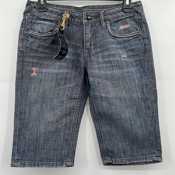 NWT Stitch’s Denim Bermuda Short The Seminole Black Label Denim Sz 26 Blue - Picture 1 of 11